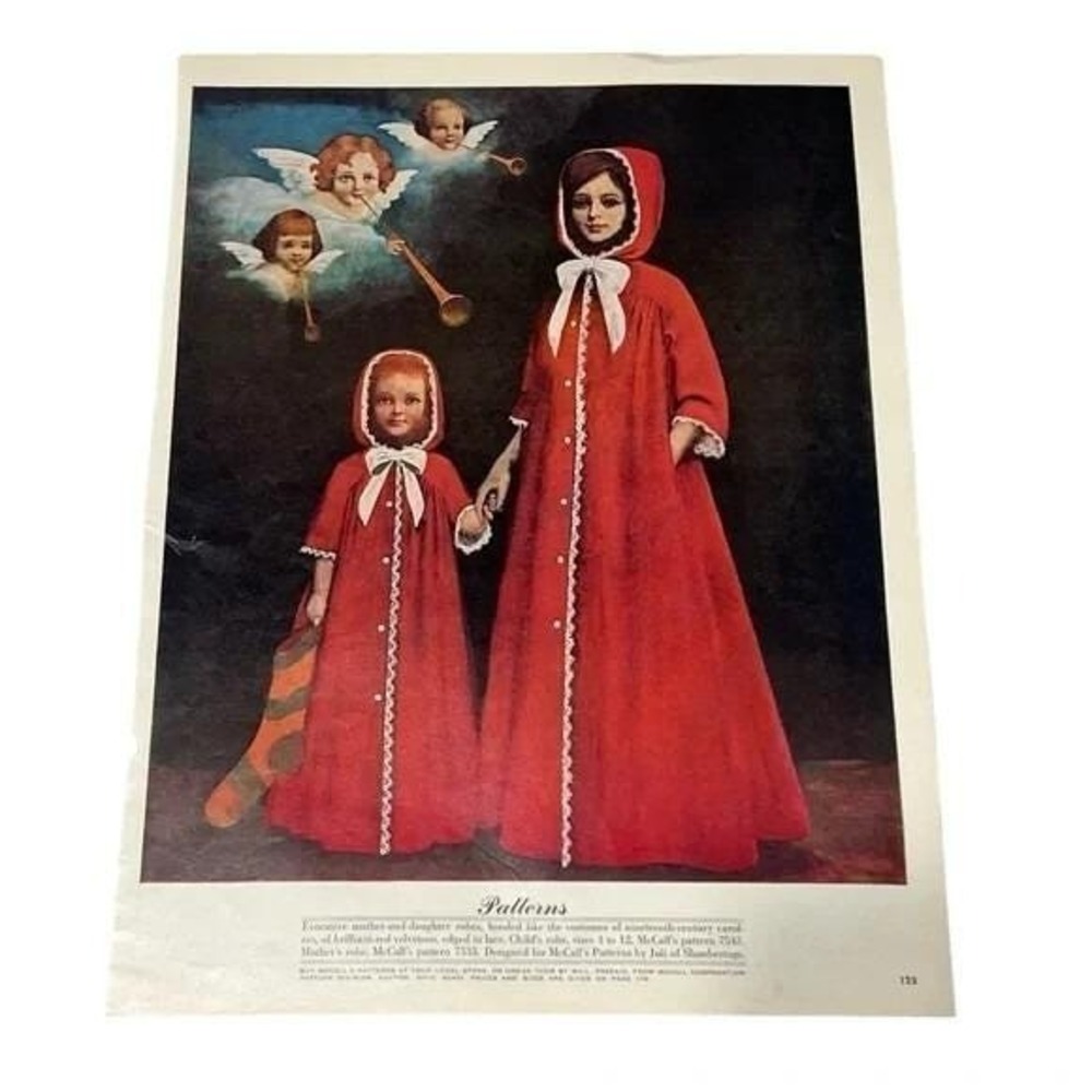 1964 Vintage Magazine Illustration in McCalls Evocative Mother & Daughter Robes